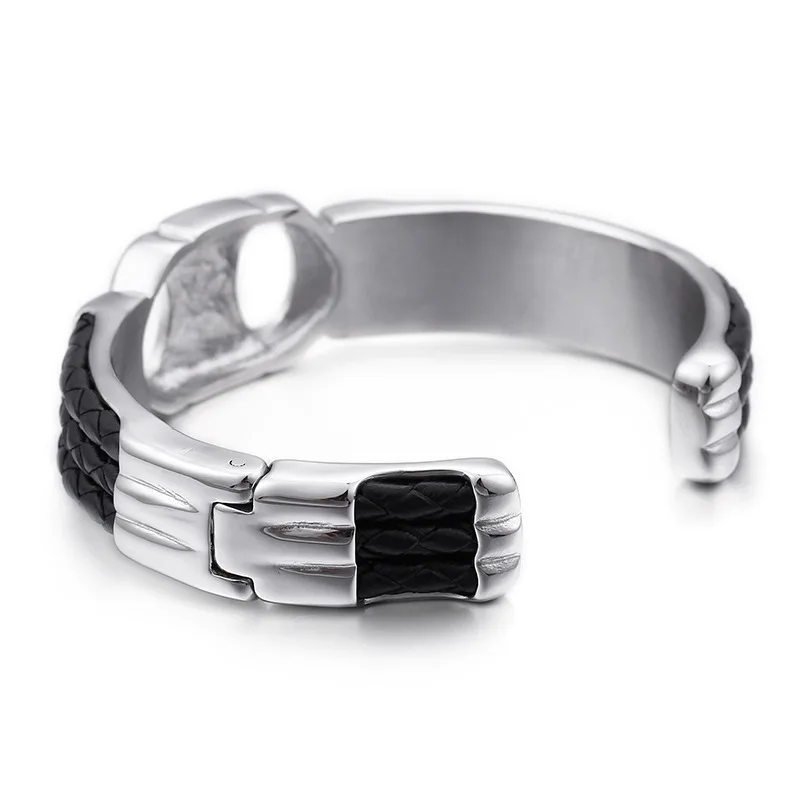 European and American men's titanium steel punk bracelets stainless steel openwork bracelet