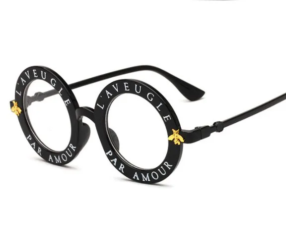 ZAOLIHU 2019 new letter words sunglasses small bees round frame sunglasses men and women fashion glasses trend sunglasses UV400