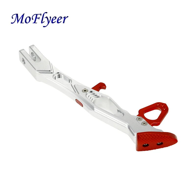 MoFlyeer CNC Aluminium Alloy Motorcycles Kickstand Kick Side Stand Motorcycle Scooter Street Standard