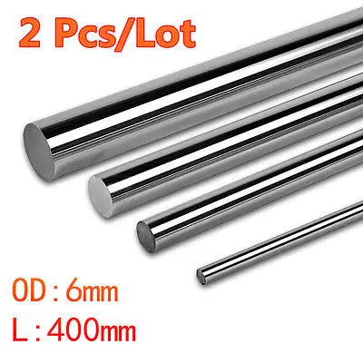 

2 Pcs Cnc Linear Shaft Chrome OD 6mm L 400mm WCS Round Harden Steel Rod Bar New