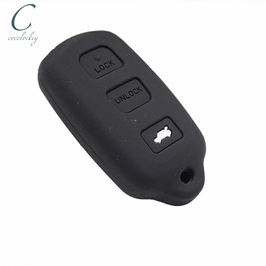 Cocolockey Silicone Key Cover Case Fob for toyota corolla camry matrix For pontiac vibe 3Button Remote Key Case for Car