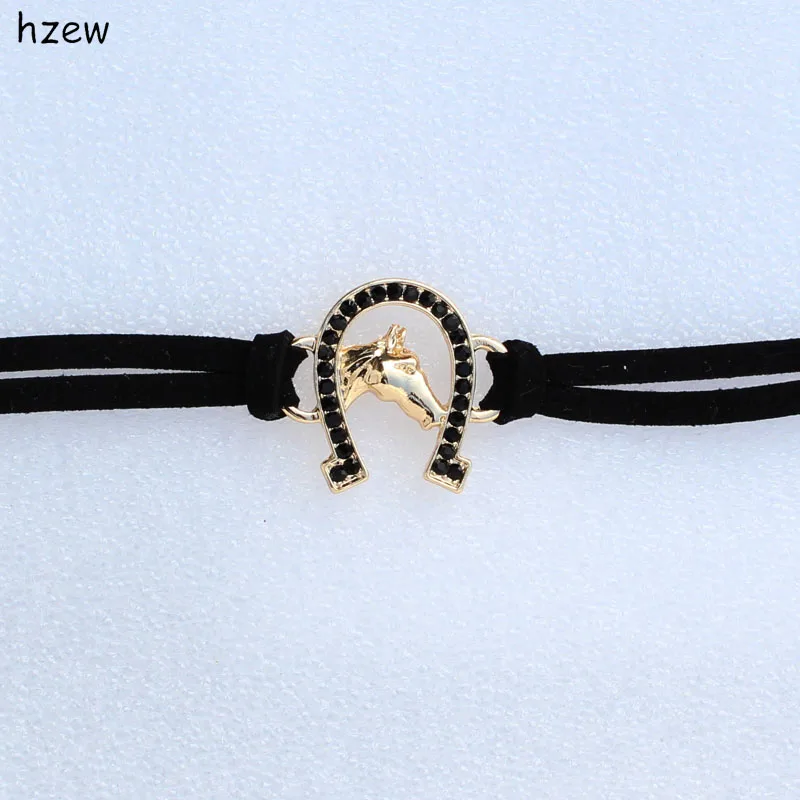 hzew Crystal Horseshoe Bracelet Women\'s Fashion Jewelry Horse Bracelets Christmas gift