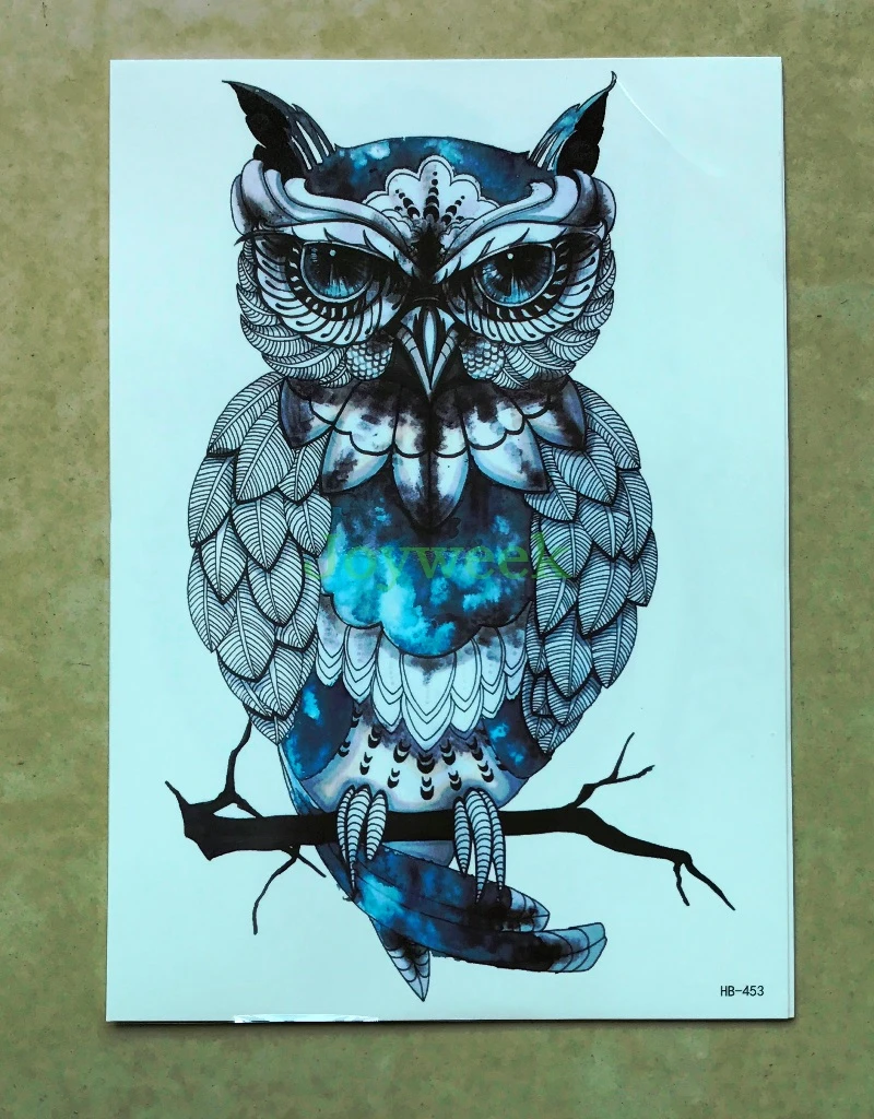 

Waterproof Temporary Tattoo Sticker large size owl tatto stickers flash tatoo fake tattoos for men women