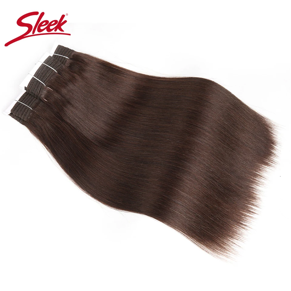 Sleek Double Drawn Brazilian Yaki Straight Human Hair Weave Bundles Remy Pure Color 1/1B/2/4/6/8 Hair Bundle Extensions