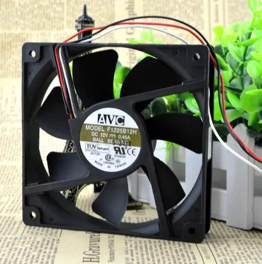 

Original AVC F1225B12H 12V 0.45A 12cm 120*120*25 3 wire double ball chassis cooling fan