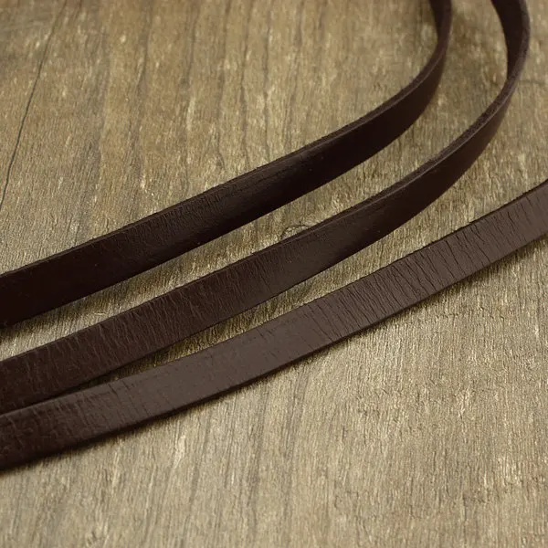 

Free Ship Coffee/Brown 10 Meters Leather cord 10mm Flat Genuine Leather Cord