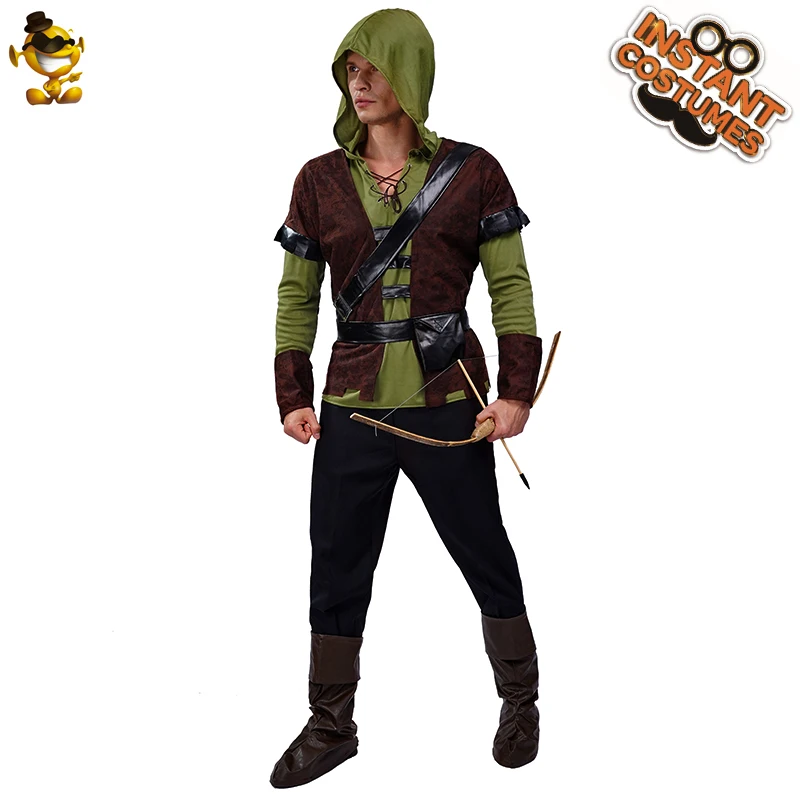 Men's Cool Huntsman Costume for Purim Party Fancy Dress Up Halloween Cosplay Huntsman Outfits Role Play Clothing for Adult Male