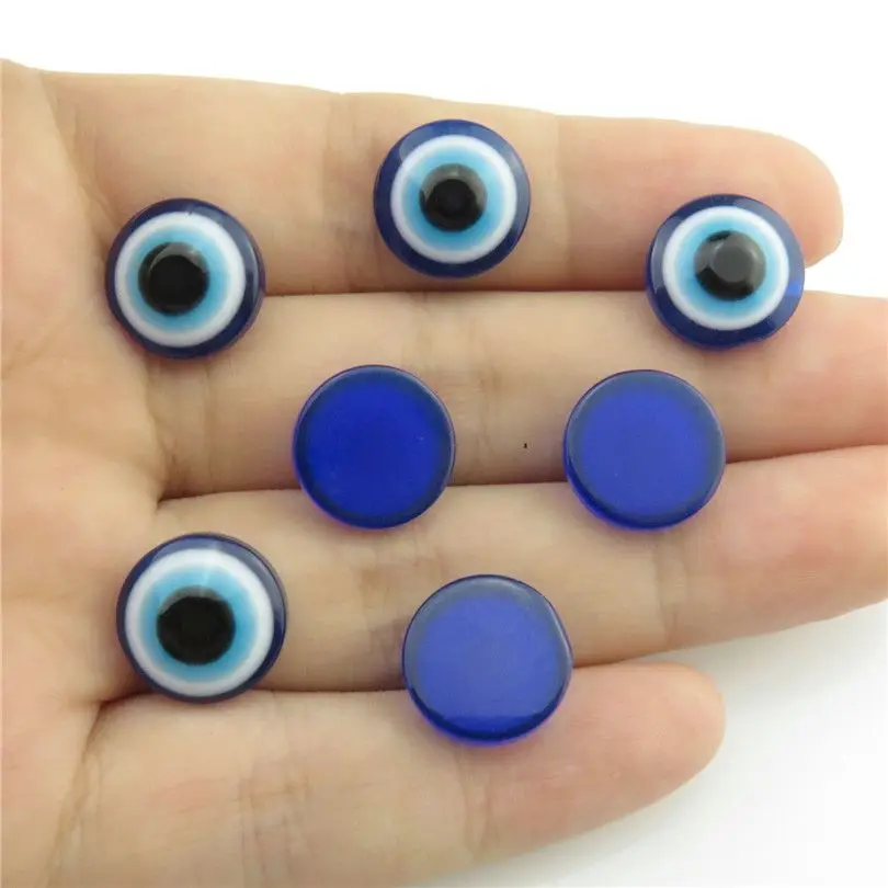 20/50 sztuk niebieskie szczęście Flatback tureckie złe oko Charms 6/8/10/12/14/25mm Diy Cabochon wisiorek na naszyjniki biżuteria akcesoria — zdjęcie 3