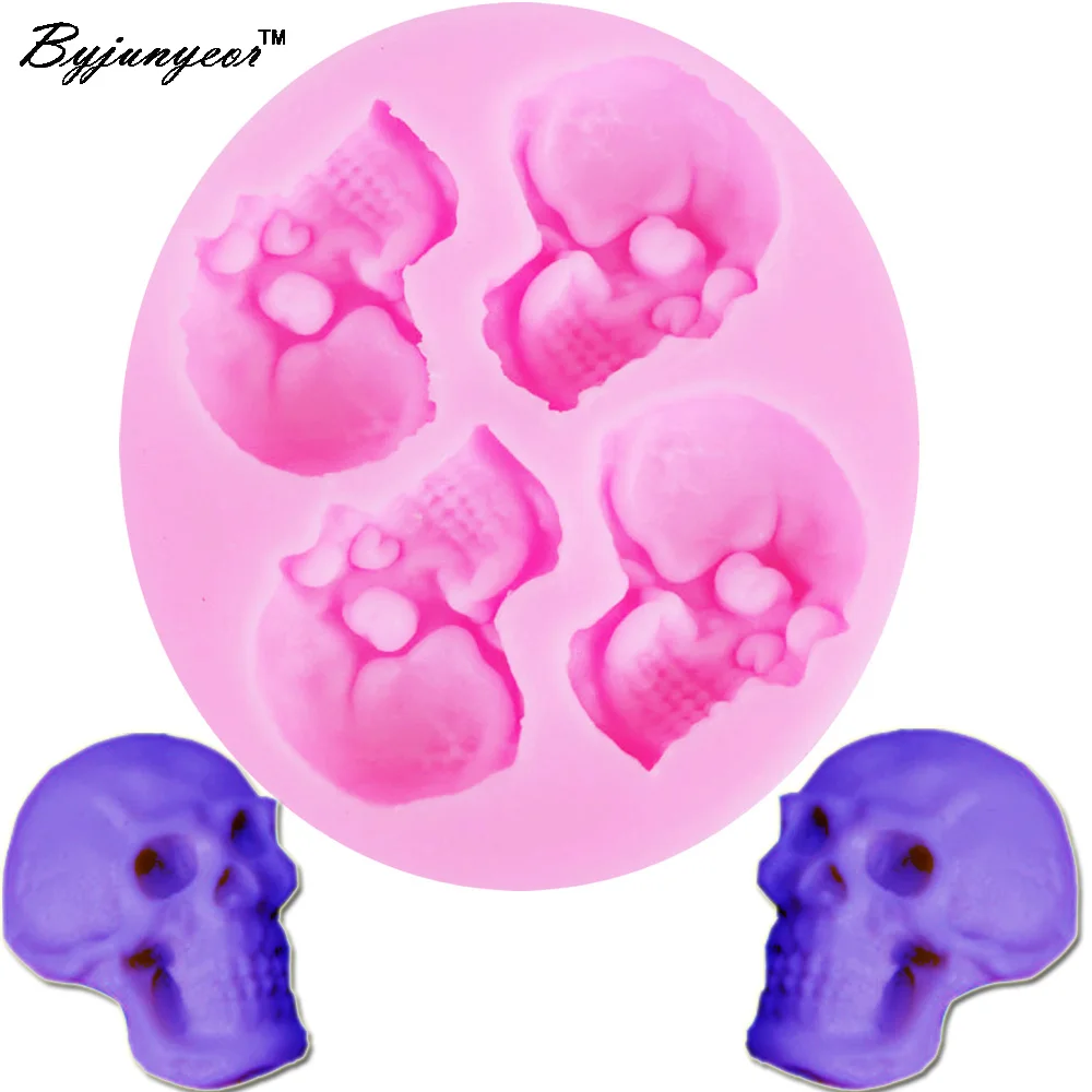 Skeleton Head Skull Silicone Moulds For Cookies Bread Lollipop Bakeware Baby Shower Ramadan Decoration Patisserie And Confection