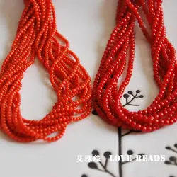HEJI Natural Dyed Sardine Red Coral 2mm3mm4mm 15