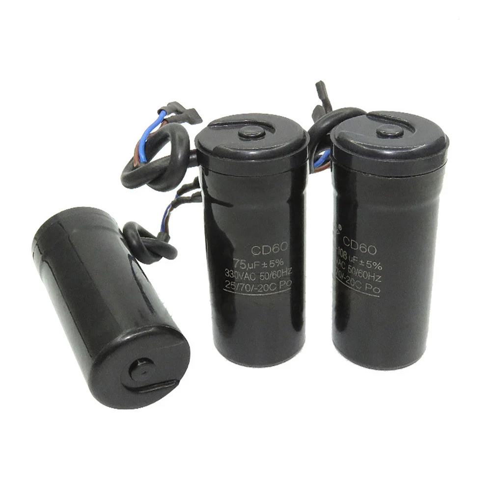 Motor Start Capacitor 330VAC CD60 50HZ 60Hz 47UF,64UF,75UF,80UF,88-108UF Refrigerator Freezer Compressor Starting Capacitor