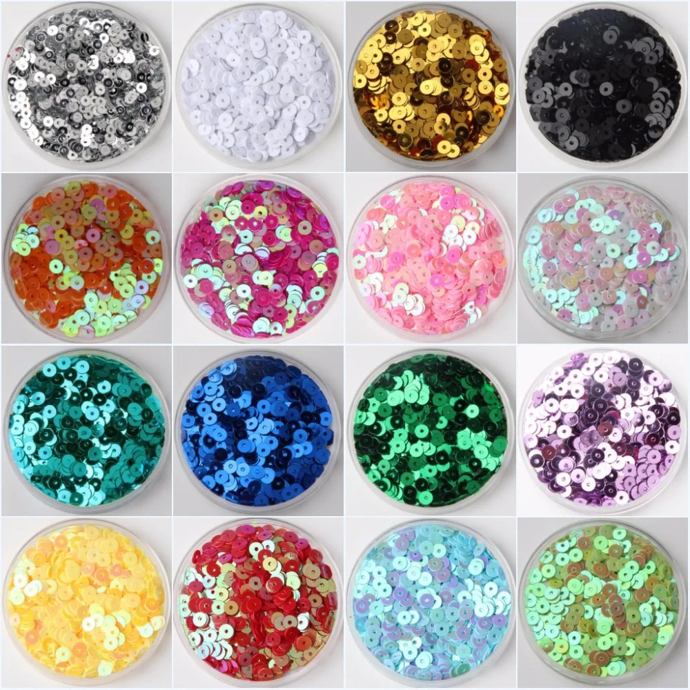 3mm 4mm 5mm 6mm Flat Round PVC Loose Sequins Paillette Sewing Craft For Wedding Decoration Garment Dress Shoe Caps DIY Accessory