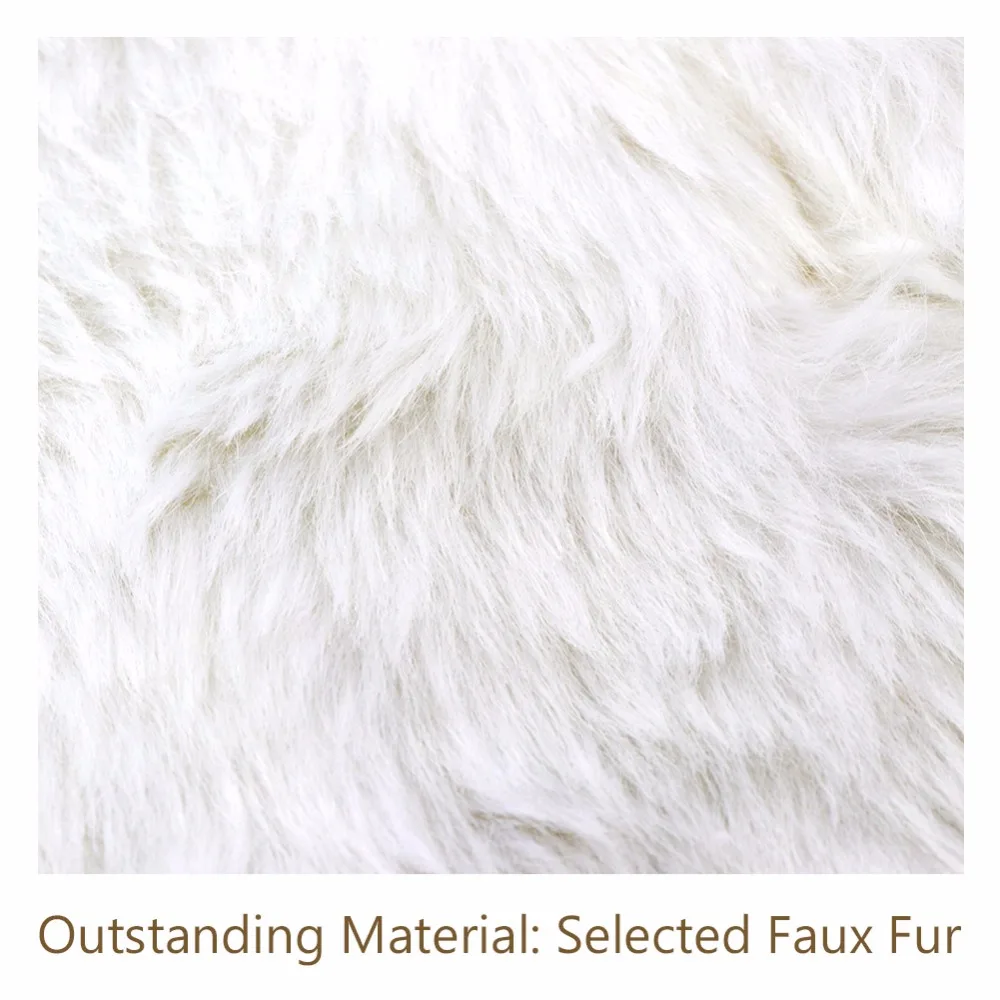 OurWarm Luxury Faux Fur Christmas Tree Skirt 48 inch New Year White Christmas Tree Decorations Christmas Decorations for Home