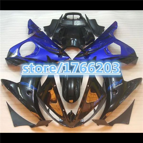 

Blue BLK For 03-05 04 2004 YZF R6 MK316 Blue flames black YZF-R6 YZFR6 YZF600 03 05 2003 2005 Full Fairing Ning