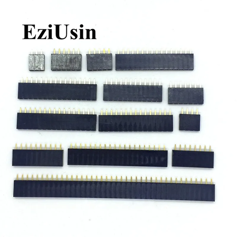 2.54Mm Enkele Rij Vrouwelijke 2 ~ 40P Pcb Socket Board Pin Header Connector Strip Pinheader 2/3/4/6/10/12/14/16/20/40Pin Voor Arduino
