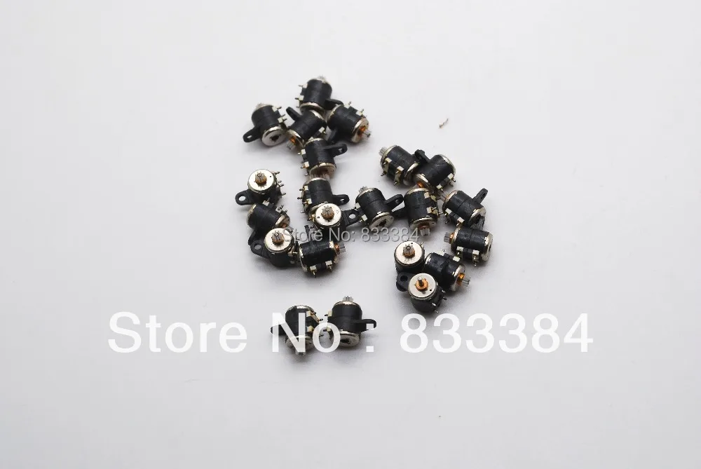 10PCS 4 Wire 2 Phase micro stepping motor Miniature stepper motor D6xH7.5mm with Plastic Gear