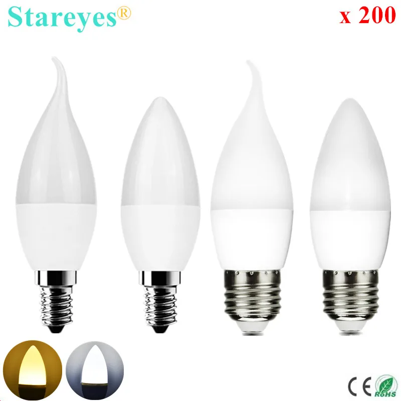 

Free shipping 200 pcs E14 E27 SMD2835 10 LED 3W LED candle light bulb lamp AC220V High Brightness LED Ceiling chandelier light