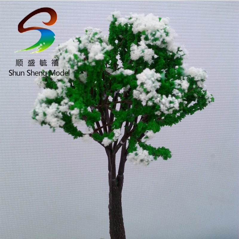 Wholesale -50pcs 6cm-12cm Scenery Landscape Train Model Scale Color Trees for model design