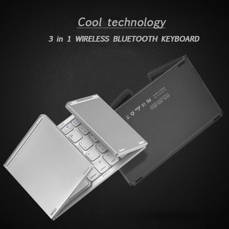 iMice Portable Twice Folding Bluetooth Keyboard BT Wireless Foldable Touchpad Keypad for IOS/Android/Windows ipad Travel Keypad