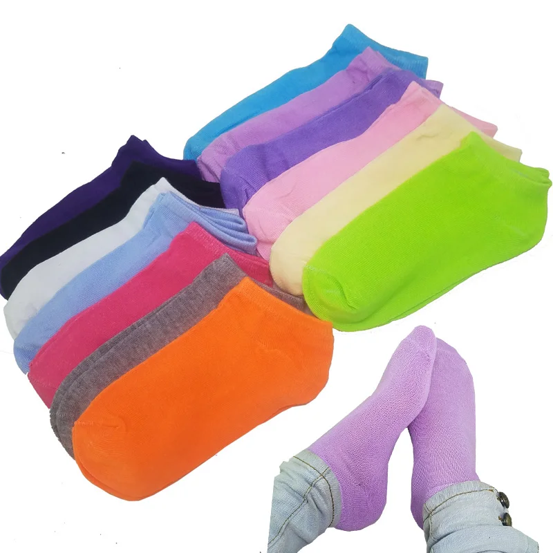 

Warm comfortable cotton bamboo fiber girl women's socks ankle low female invisible color girl boy hosiery10pair=20pcs WS03-7