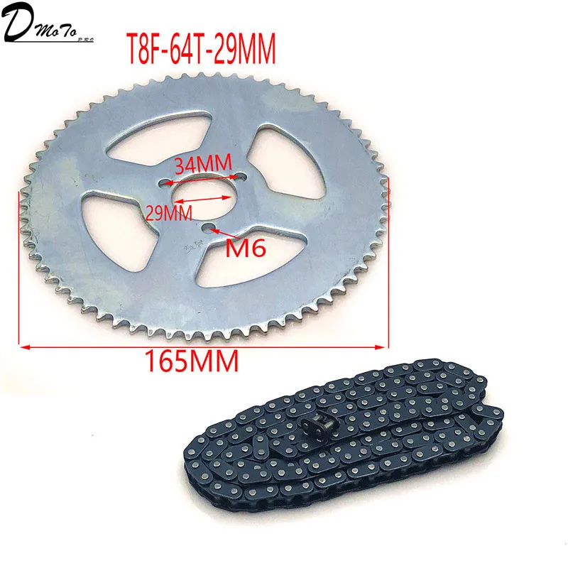 47cc 49cc T8F chain 136 Links and 38 54 74 teeth Chain plate sprocket for mini moto atv quad 2 stroke engine parts accessories