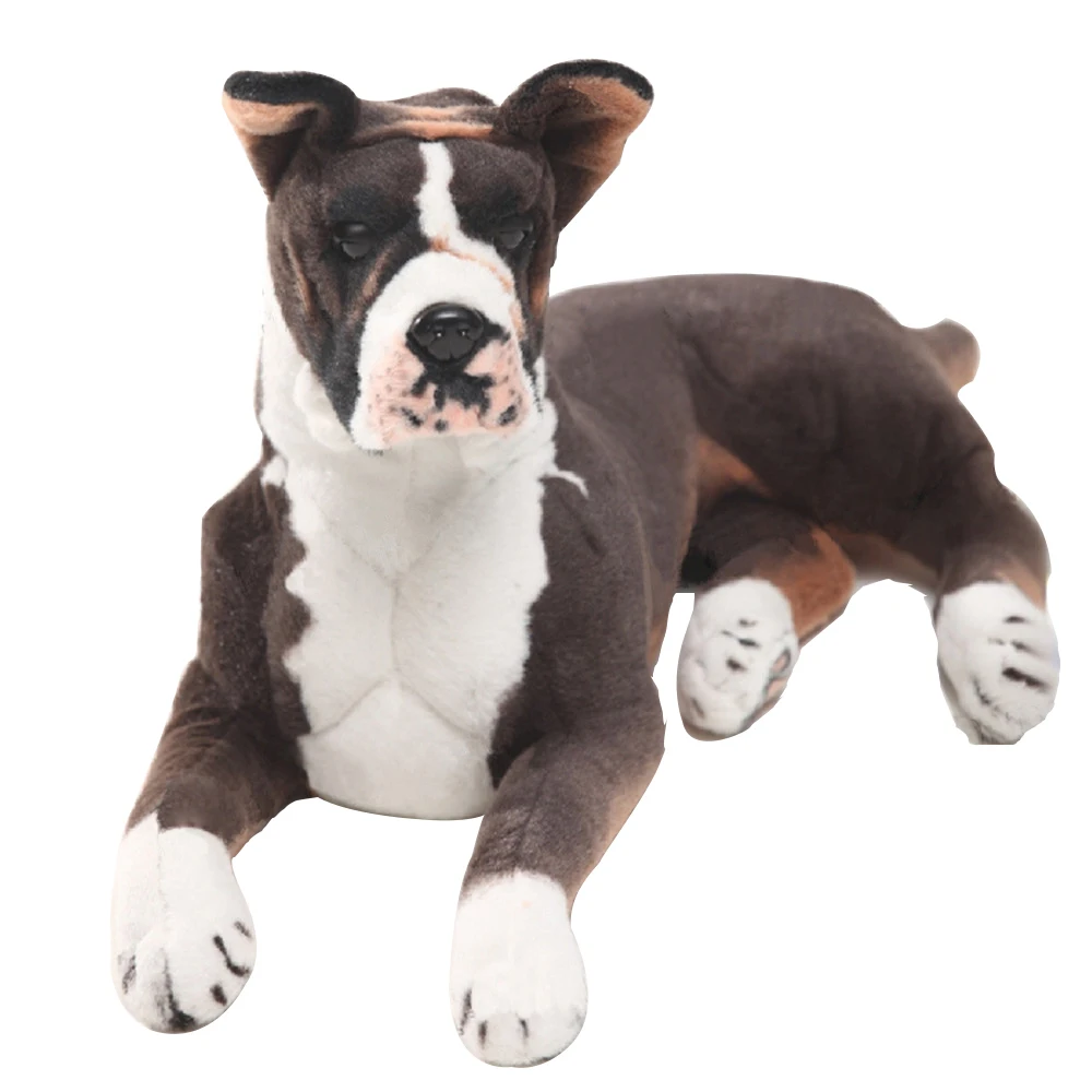 

Dorimytrader pop realistic animal Boxer dog plush Toy big stuffed simulation pet dog doll gift for children 31inch 80cm DY61895