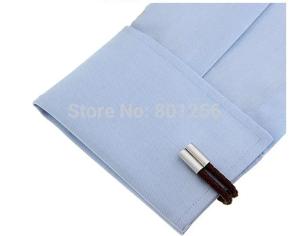Designer Cufflinks Brown Color Pu Leather String Individual Design Hotsale Brass Cuff Links