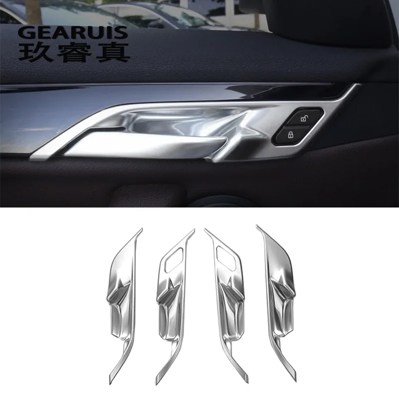 Car styling Car Interior Door Handle Cover Trim Door Bowl Stickers decorative For BMW X1 F48 2016-2018 auto Accessories