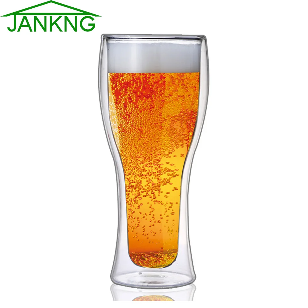 

JANKNG 1 Pcs Clear Unbreakable Silicone Clear Cup Red Wine Double Wall Glass Beer Cup Whiskey Cups Glassware Bar Travel Bottle