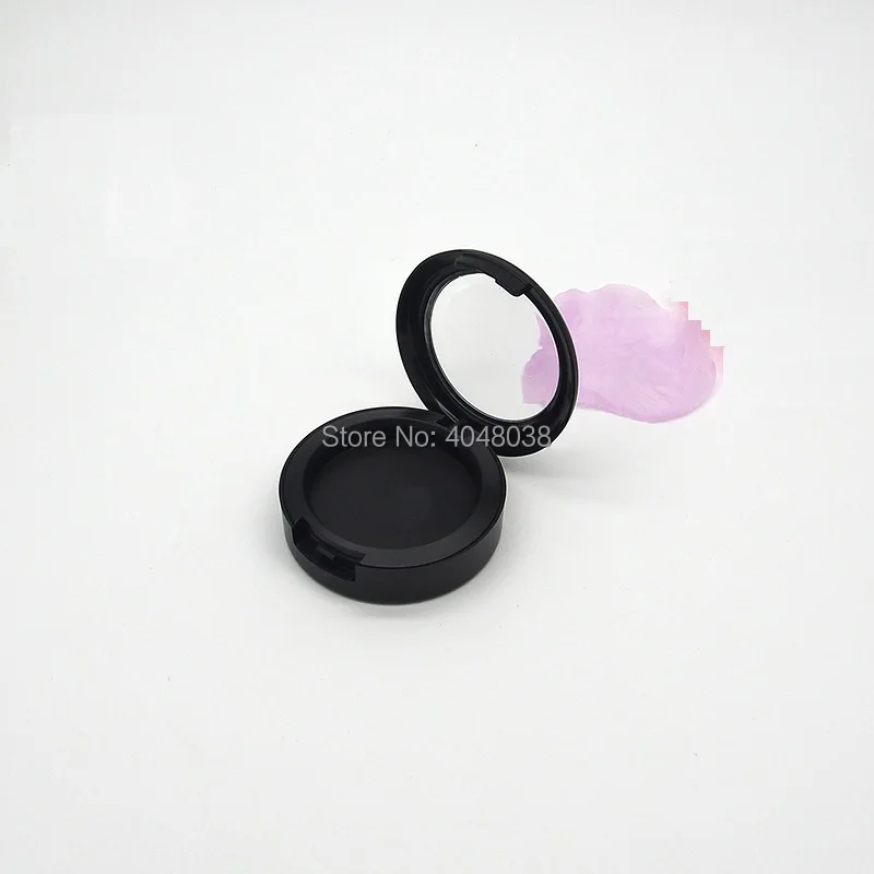 36mm Black Blusher Compact Empty Blush Box Plastic Eyeshadow Case Transparent Lid Cosmetic Powder Container Lipstick Pallette