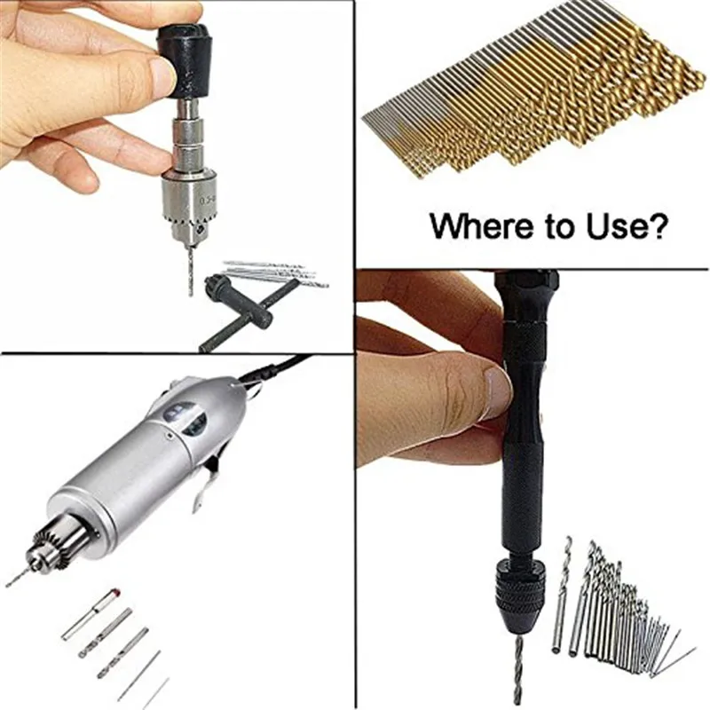 NEW free ship 99pcs 1.5mm - 10mm Titanium HSS Drill Bits Coated Stainless Steel HSS High Speed Drill Bit Set For Electrical Dril