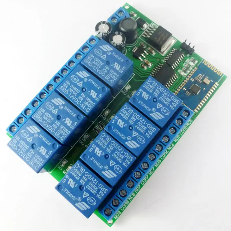 8 CH DC 12V Android Phone Bluetooth-compatible Control Relay Module For Smart Home LED Lighting system