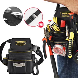 Electrician Tool Bag 600D Oxford Cloth Multi Function Tool Pouch Storage Repair Belt Bag with 18 Pocket