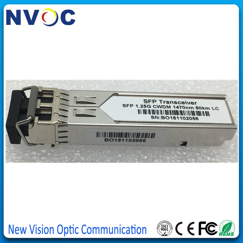 Free Shipping 1390nm 1410nm 1430nm 1450nm 1470nm 1490nm Dual Fiber 1.25G 80km CWDM SFP Transceiver with LC Connector