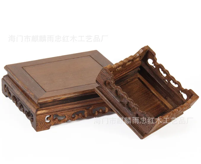 [Rain] Zhong mahogany wood crafts jade ornaments Kistler base wenge sets of four square table