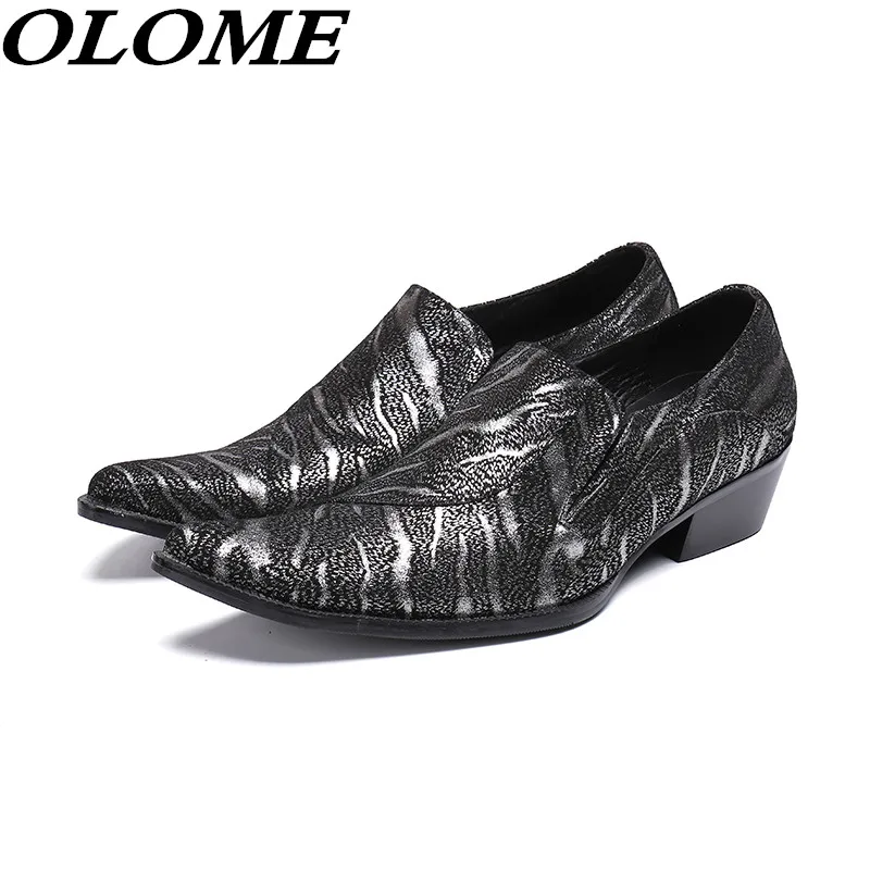 

New Arrival Spring Summer Men Shoes Leather Zebra Pattern Pointed Toe Oxford shoes Sapato Social Classic Wedding Party Gents