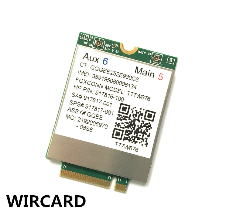 Модем lt4220 X12 LTE T77W676 917817-100 4G WWAN M.2 450 Мбит/с LTE для Elite X2 1030 G3 EliteBook X360 1030 G3