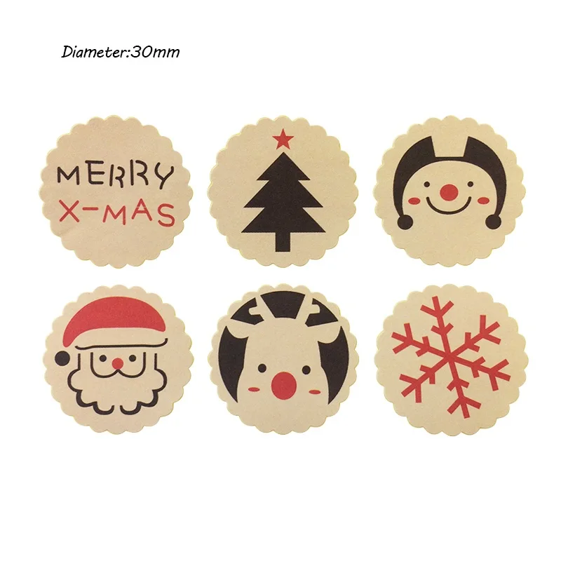 240PCS Merry Christmas Theme Sealing Sticker DIY Gifts Posted Baking Decoration package label Multifunction