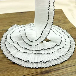 1 yards of chiffon, 100 fold lace trim neck neck cuff skirt DIY handmade lace curtain