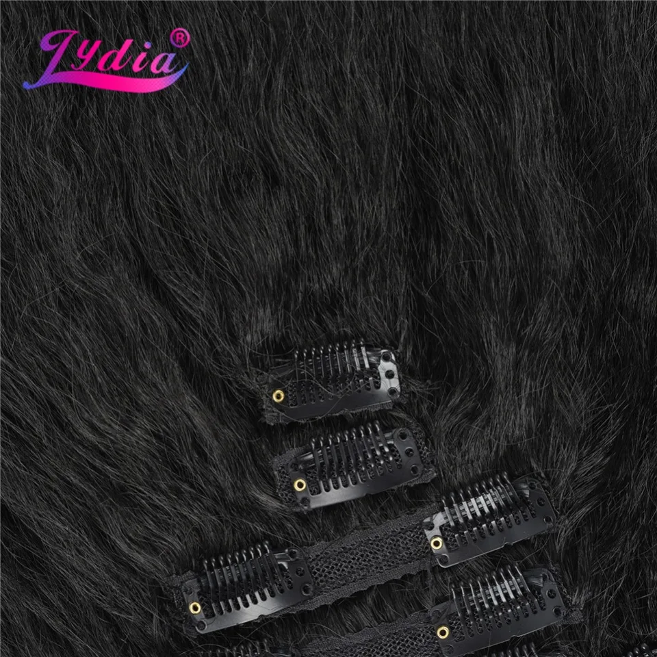 Lydia 8 Piezas/Set 18 Clips en Hairpieces 6 Pulgadas Kinky Rizado Sintético Resistente al Calor Extensiones de Cabello Todos los Colores Disponibles 3