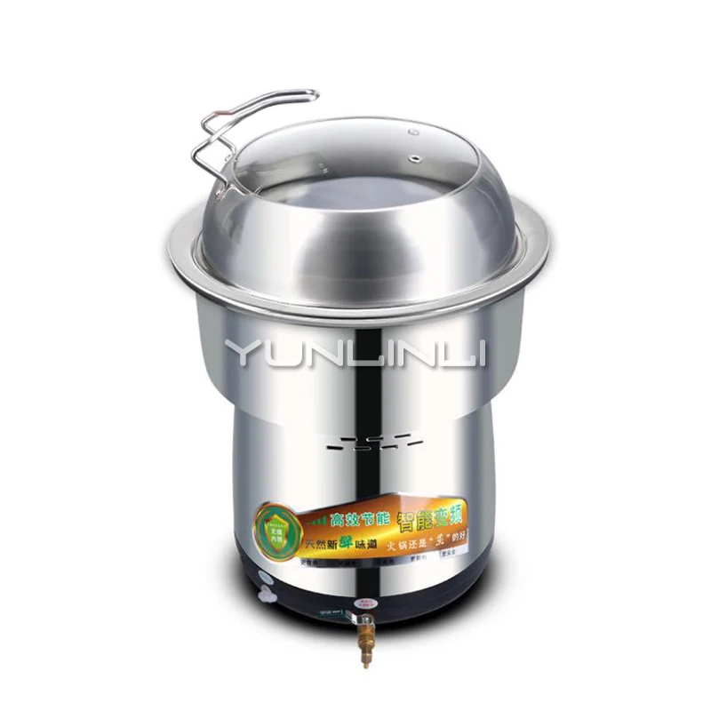 Commercial Electric Hot Pot Multifunctional Steam Hot Pot Stainless Steel Cooking Pot Anti-Scal Glass Cover BST-2800