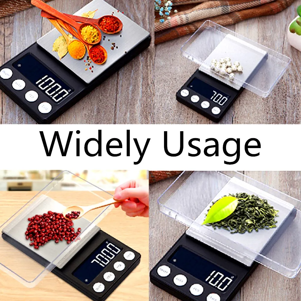 500g/0.01g Digital Scale Pocket Jewelry Weighing Scale LCD Display Electronic Grams Stainless Steel Drug Weight Tool 30% OFF