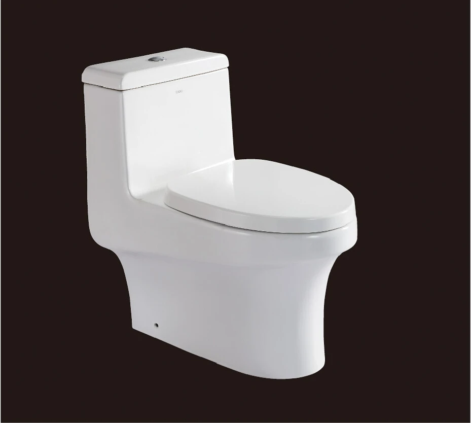 

2019 hot sales water closet one-piece toilet S-trap toilets with PVC adaptor PP soft close seat AST362 UPC certificate