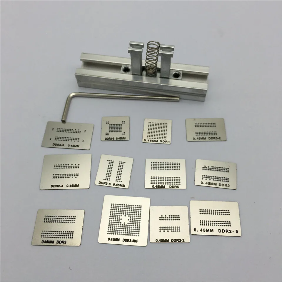 Free shopping 12 pcs. Memory is directly heated reballing Stencils Template + BGA Reballing Station