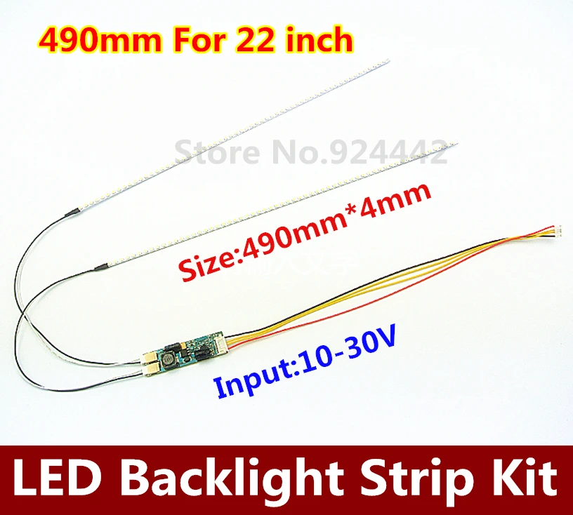 

490mm Adjustable brightness led backlight strip kit,Update your 22inch ccfl lcd wide screen panel monitor to led bakclight