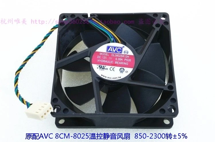 

NEW AVC 8025 8CM 4PIN DL08025R12H PS26 12V 0.35A cooling fan