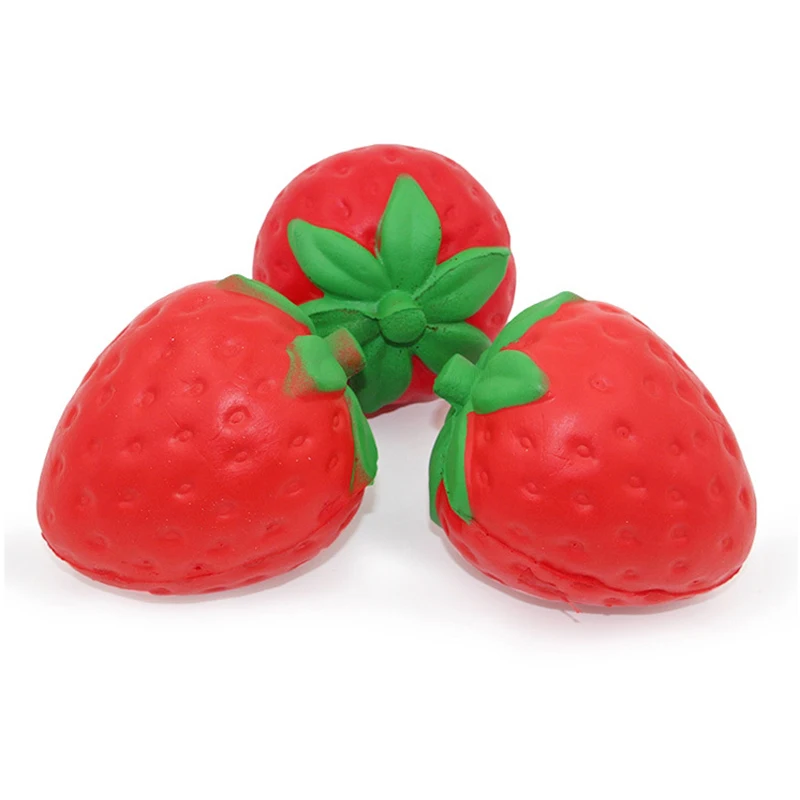 Jumbo Strawberry Squishy Simulation Fruit PU Bread Slow Rising Cream Scented Soft Squeeze Toy Stress Relief for Kid Funny Gift