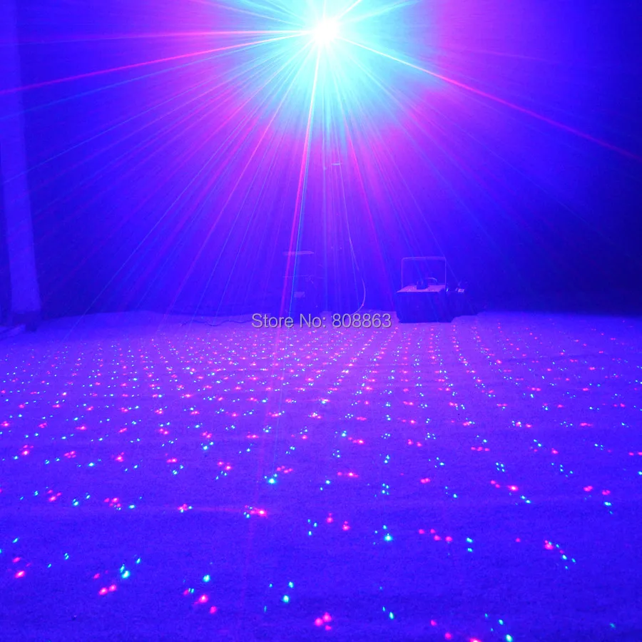 ESHINY Remote R&G Laser Full Stars Pattern Projector Blue Led Bar DJ Dance Disco Family Party Lighting Effect Light Show T130D4
