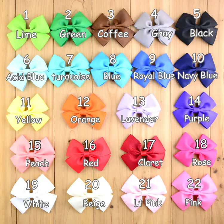 100pc/22 colors Wholesale 9x7CM Ribbon hair bows DIY Hair bows without clip For headband headwear hair accessories