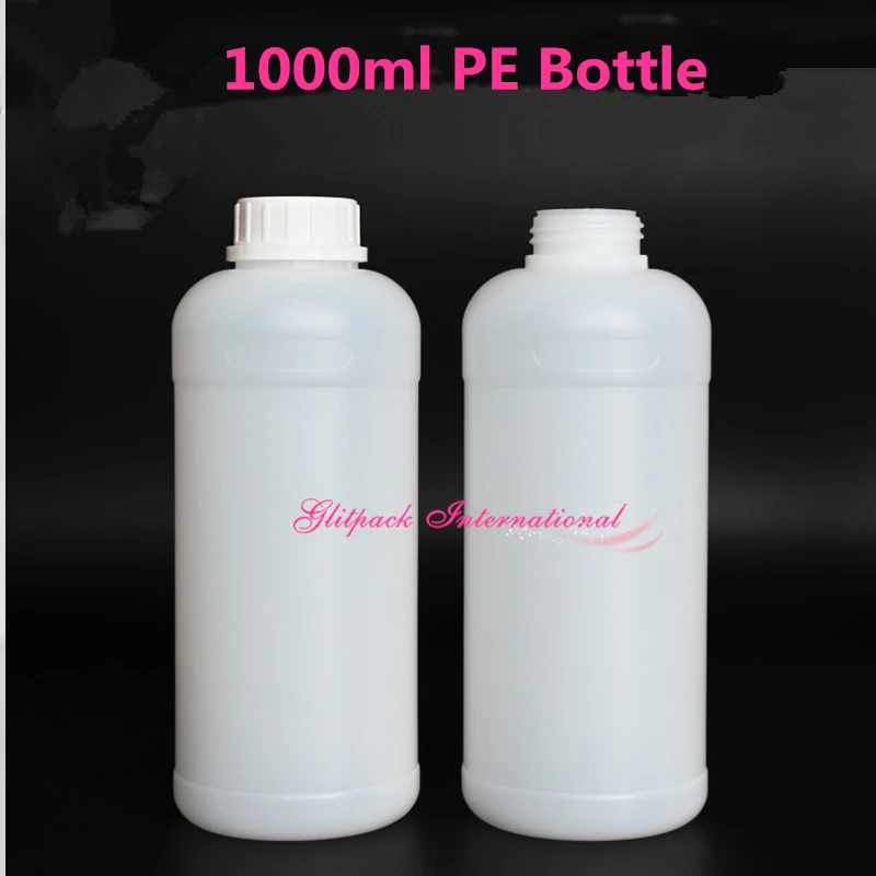 1000ml industrial plastic bottles 35oz  Food Grade Material PE Natural Color 1 liter HDPE plastic bottle Narrow Mouth Bottle